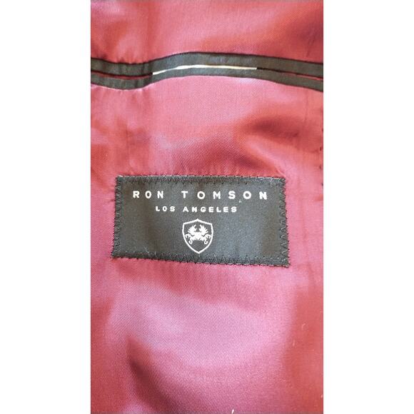Ron Tomson Classic Lapel tuxedo Jacket Red velvet Size US 36 - Picture 9 of 16